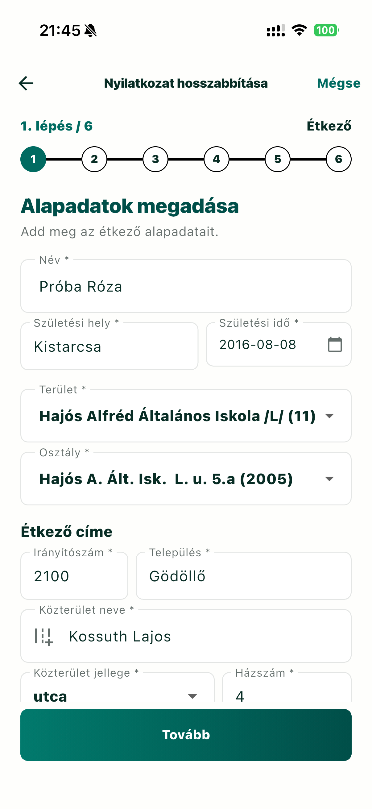 Étkezési nyilatkozat hosszabbítása lépésről lépésre a MenzAppban