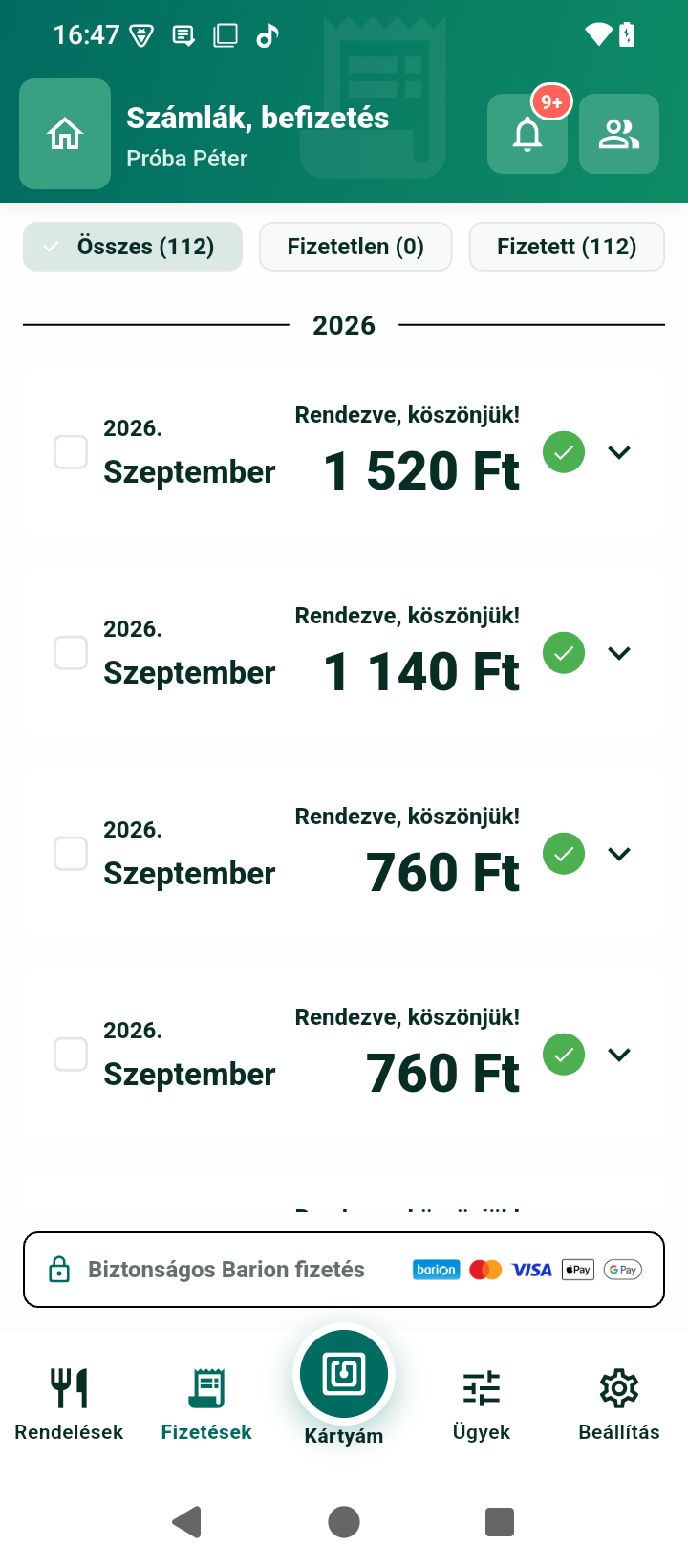 Számlák és befizetések telefonon